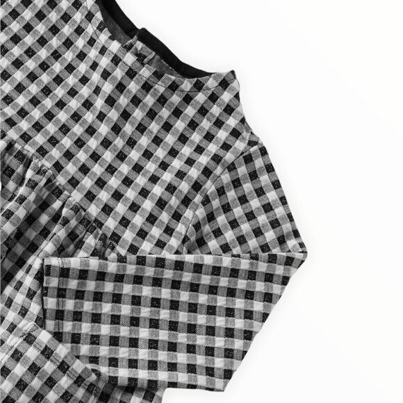 ZARA Kids | Black & White | TEXTURED PLAID DRESS - Picture 3 of 4